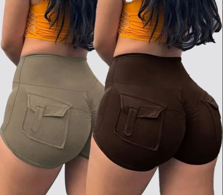 2 Stk. High Waist Butt-Lifting Shorts