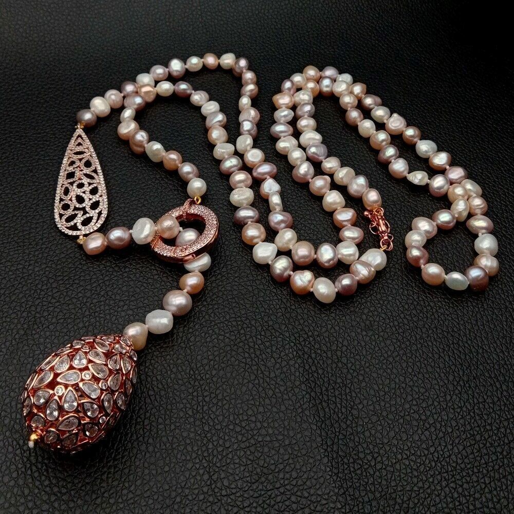 Catenine: AKTION Mina rosa Perlen Kette Echt Collier Perles Véritables – Nuovo (secondo la descrizione) da Prilly venduto da ilyria73 3