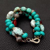 Wunderschön Türkis Larimar Achat Armband 21.6 cm Bracelet