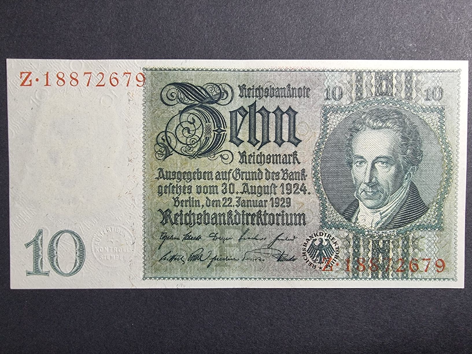Banknoten: 10 Reichsmark , Sammlernote, guter Zustand. – Neu (gemäss Beschreibung) aus Neuenhof von tap_mxt6