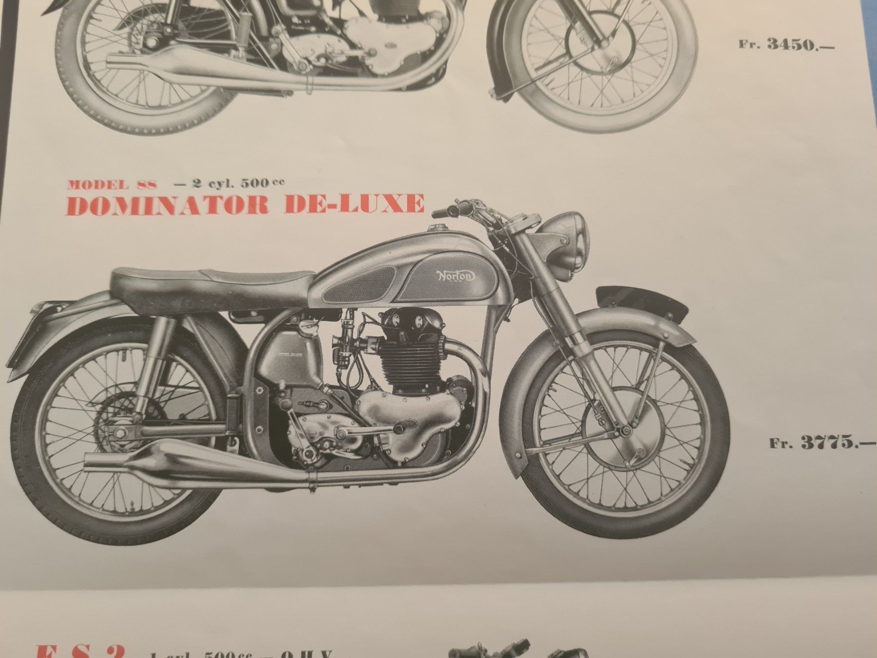 Norton Documenti: NORTON MOTORCYCLE 1954 SCHWEIZ PROSPEKT – Usato da Bellevue venduto da BURGOLMANIA 3