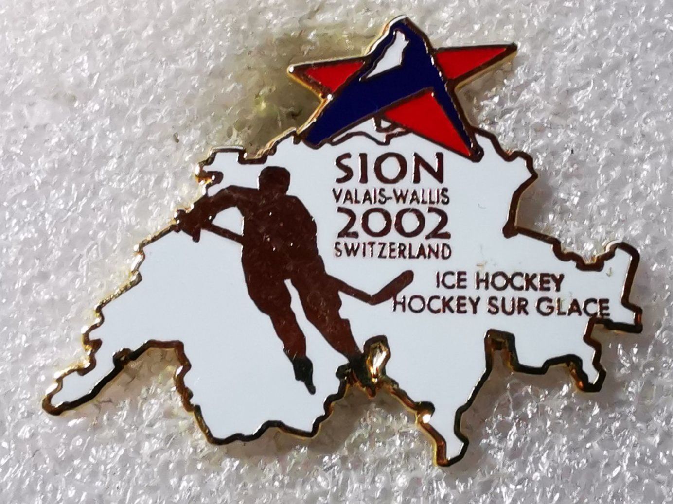 Placchette & Badge: Ansteckpin 56: Sion 2002 Eishockey – Usato da Oppligen venduto da Pin-Fall-Shop