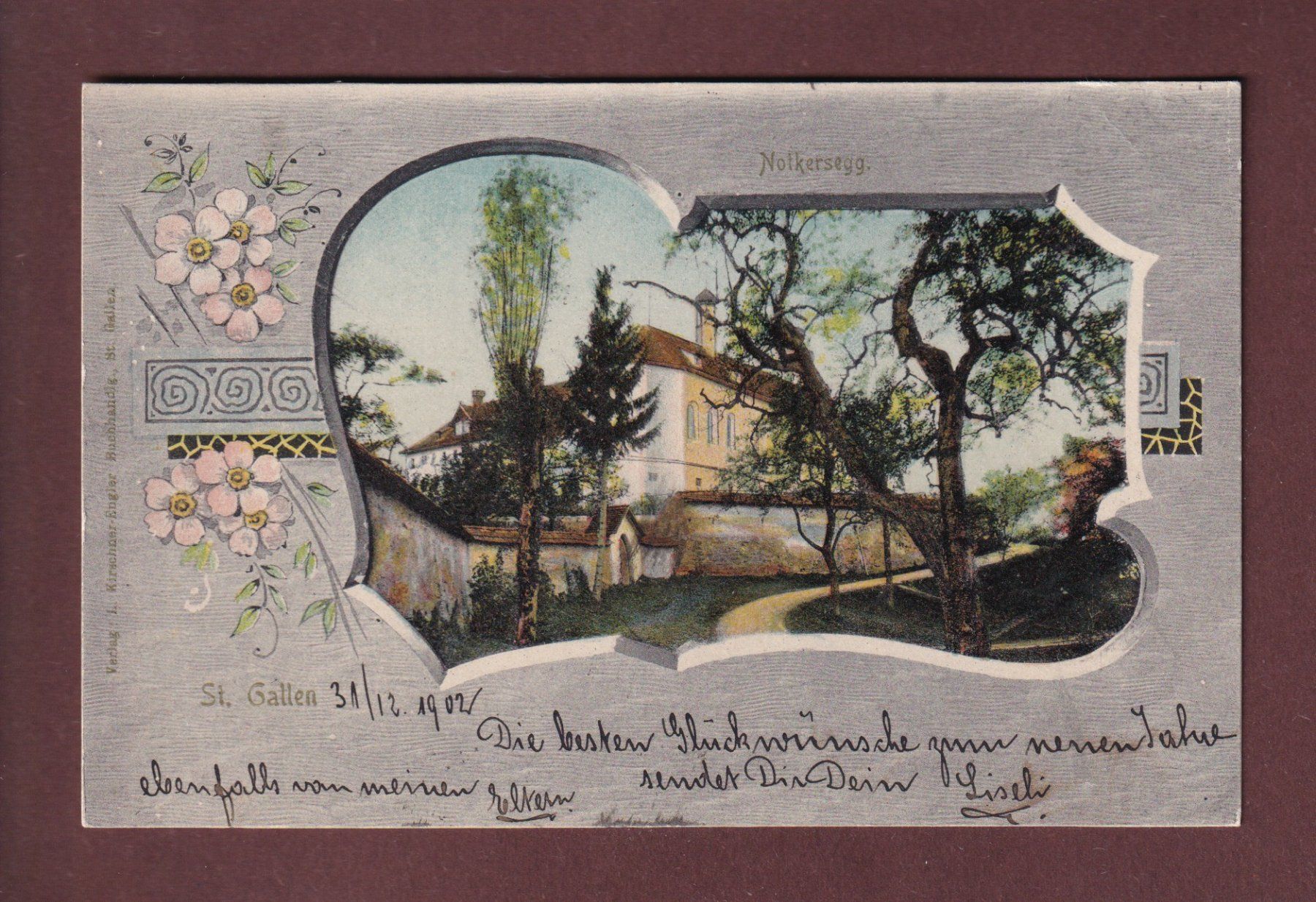 Cartoline postali: ST. GALLEN - Notkersegg - 1902 – Usato da Pully venduto da nicecards