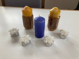 Set Lot mit 7 wunderschönen Kerzen - lange Brenndauer !