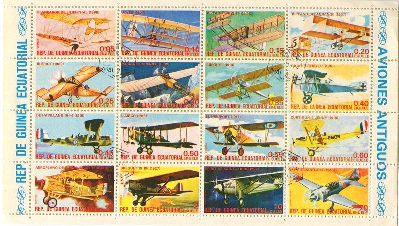 Tutti i francobolli: Block "Flugzeuge". Äquatorialguinea. – Usato da Basel venduto da Butsch5