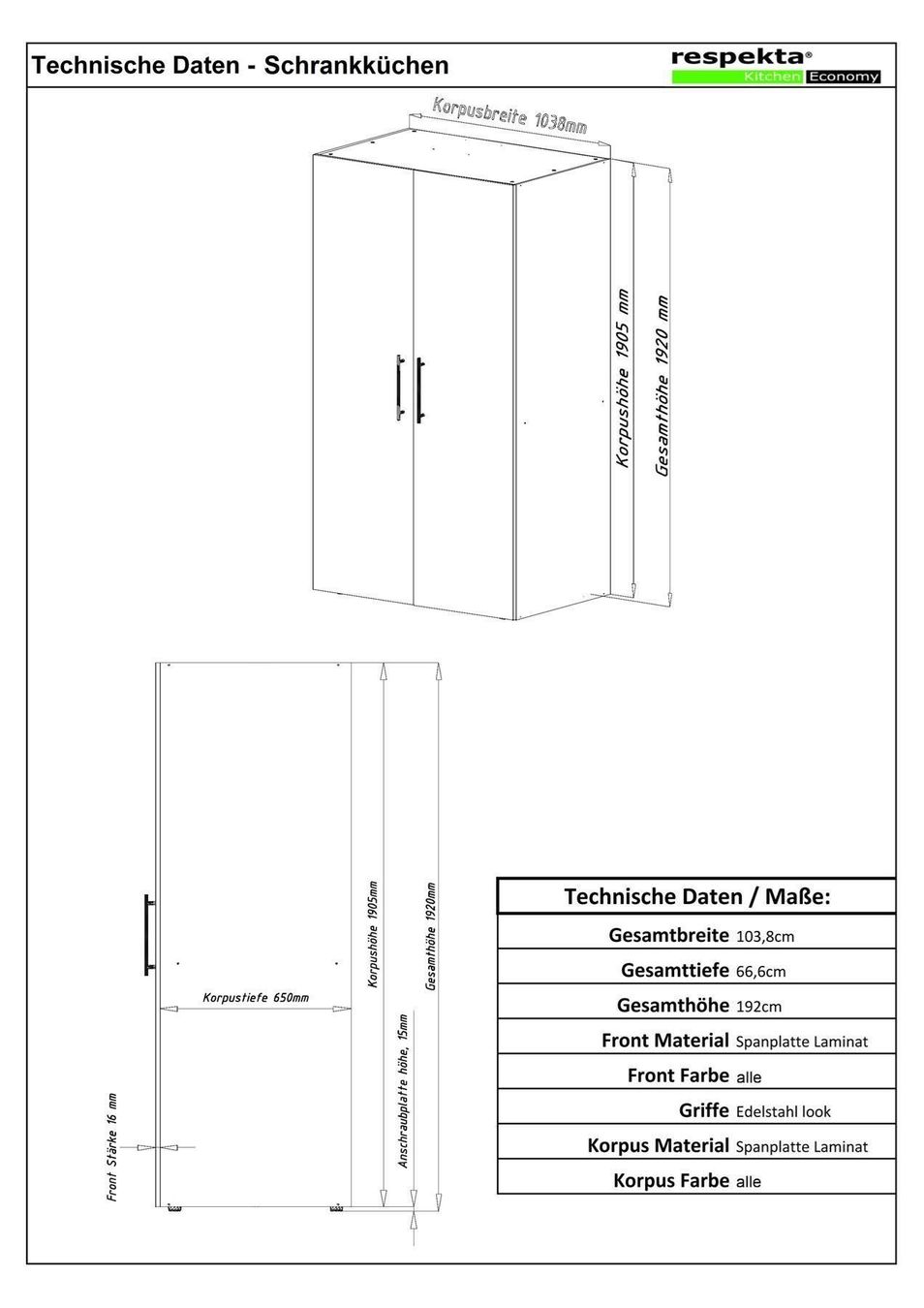 Cucine complete: 333 Schrankküche Küchenzeile W/GRAU – Nuovo e nell'imballaggio originale da Wallenwil venduto da toesstalvertrieb 7