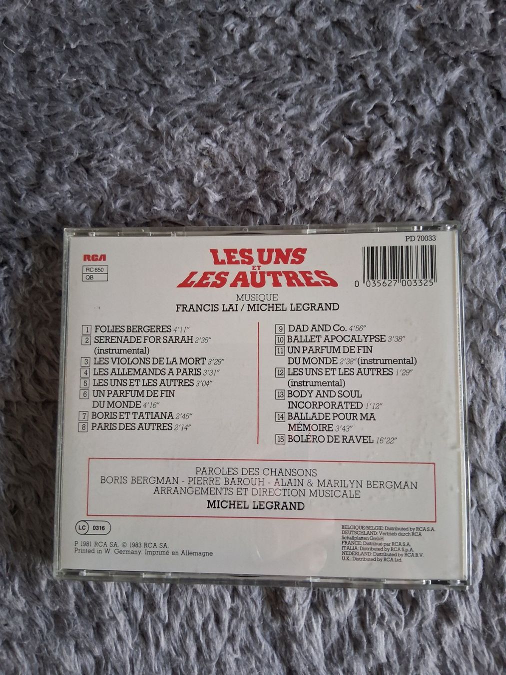 CD: LES UNS ET LES AUTRES     CD – Usato da Wetzikon ZH venduto da Ramones01 1