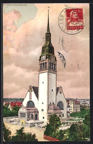 Cartoline postali: AK Bern, Pauluskirche, 1915 – Usato da Berlin venduto da bartko-reher