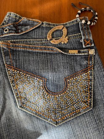 Edle Jeanshose mit Strass Gr. 39 Top Zustand
