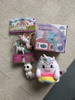 Einhorn Spielzeug Set Plüsch Figuren Seifenblasenpistole