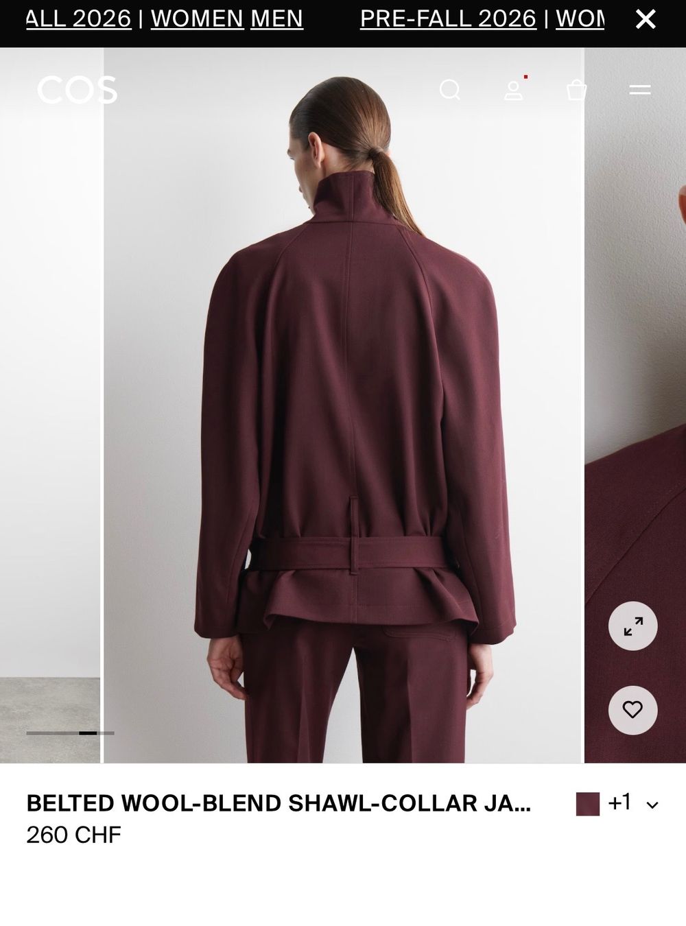 Cos Giacche: Belted Wool-blend Shawl Collar Jacket – Nuovo e nell'imballaggio originale da Münsingen venduto da ste_czj9 3
