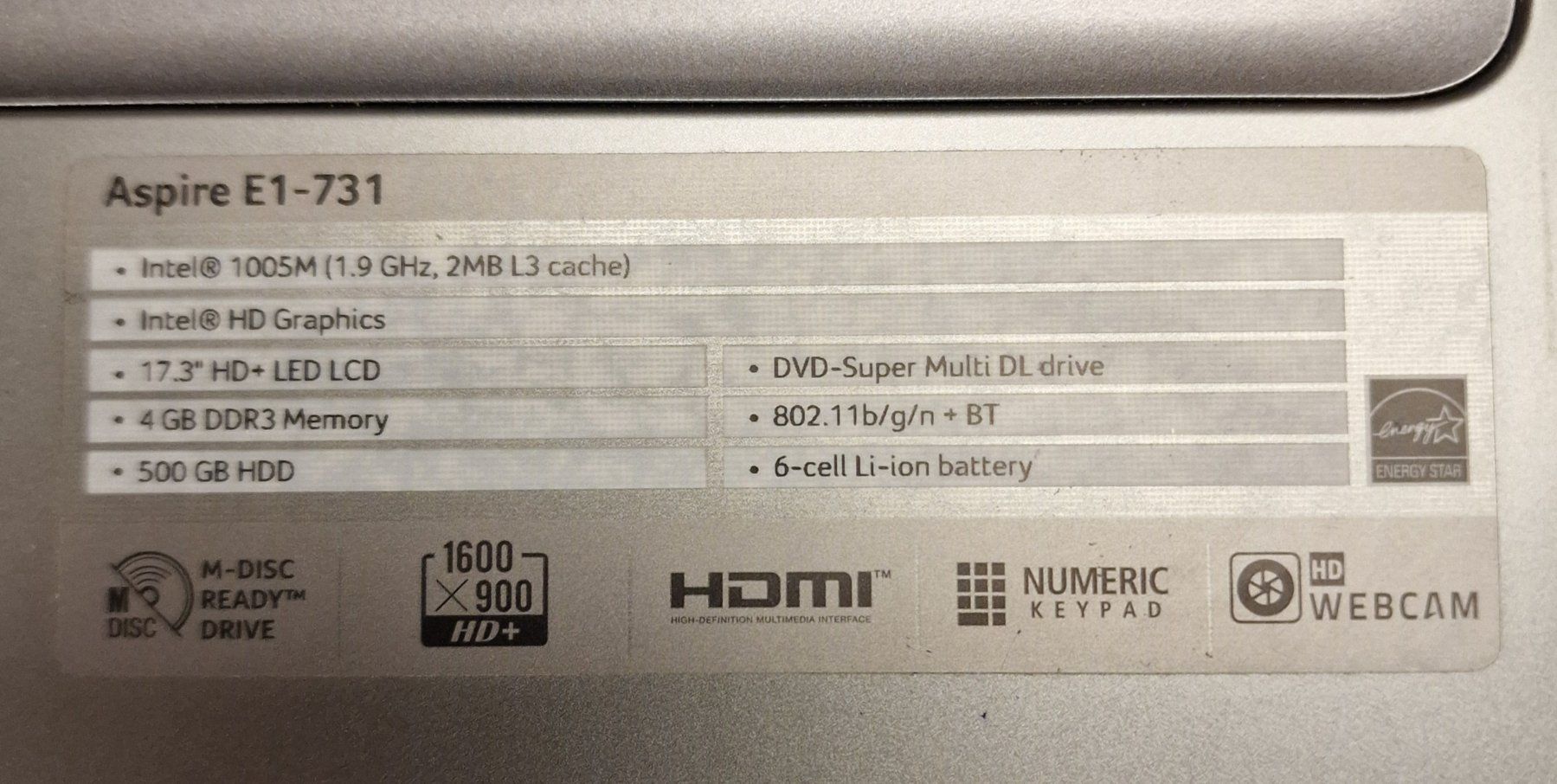 Acer Notebook: ACER ASPIRE E1-731 – Usato da wängi venduto da occasi 2