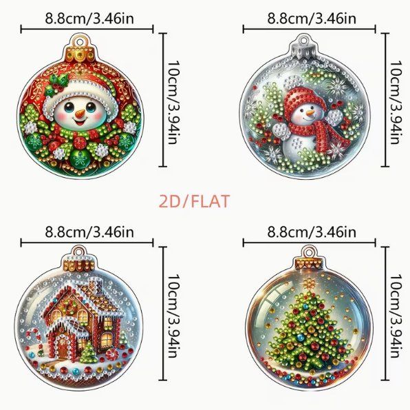 Bastelsets: Diamond Painting 4 Stück Weihnachtskugeln – Neu und originalverpackt aus Obergösgen von Diamond-Painting 4