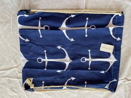 Sac à dos tissus bleu avec ancres NEUF