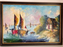 Tableau peinture à l'huile signé Raoul Viard