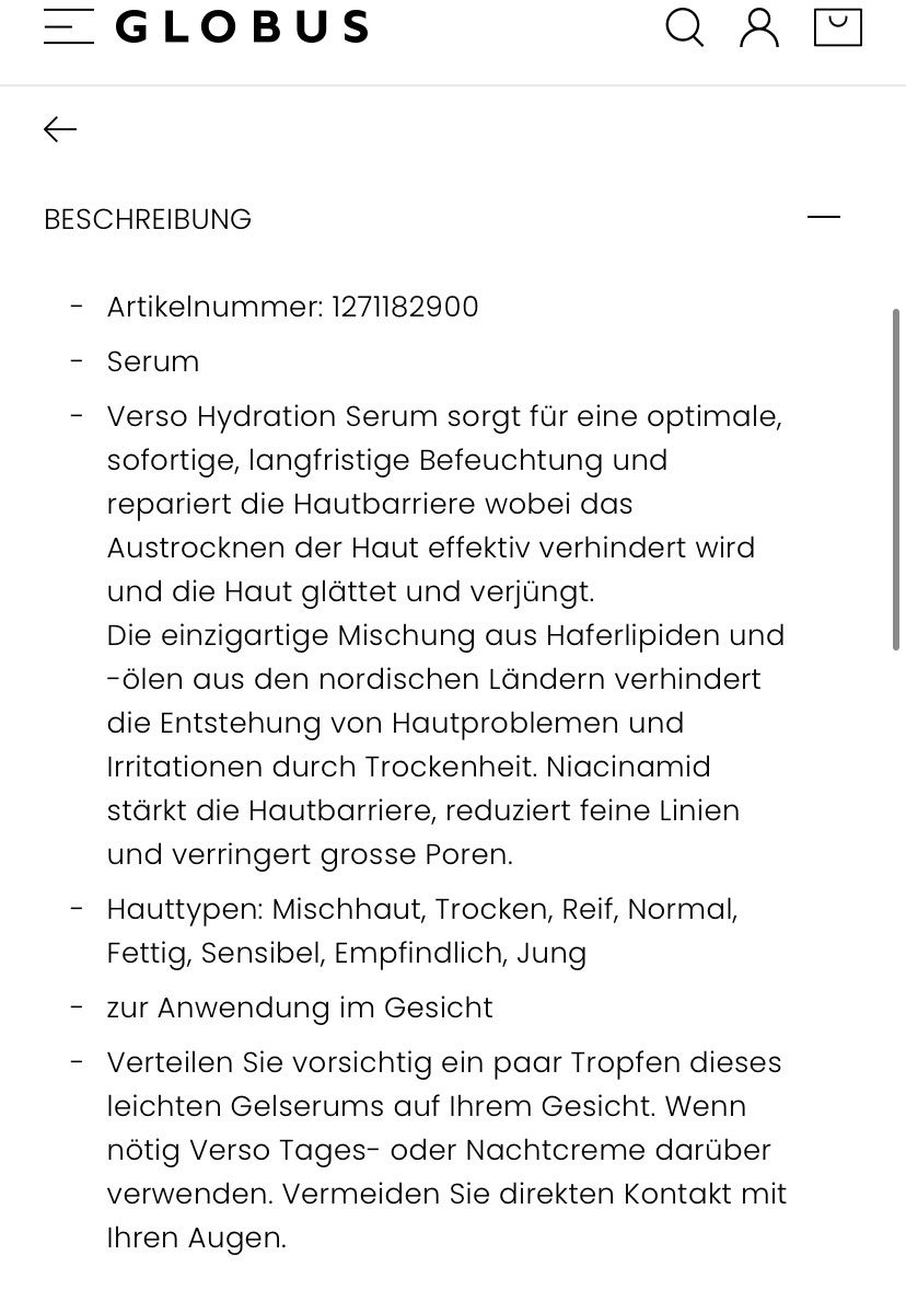 Gesichtspflege: VERSO HYDRATION SERUM 30ML Ladenpreis CHF99.00 , NEU – Neu und originalverpackt aus Zürich von deruja 4