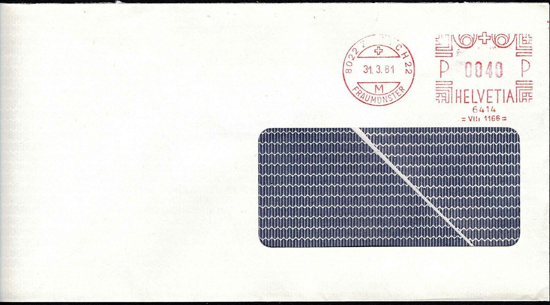 Tutti i francobolli: 1981_5 Couvert mit Firmen-Freistempel – Usato da Thun venduto da Nissan 8