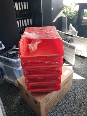 Sichtlagerbox Set mit 5 Stück, rot