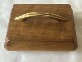 Schmuckschatulle Holz Vintage Messing Griff Deko Dose Aufbew