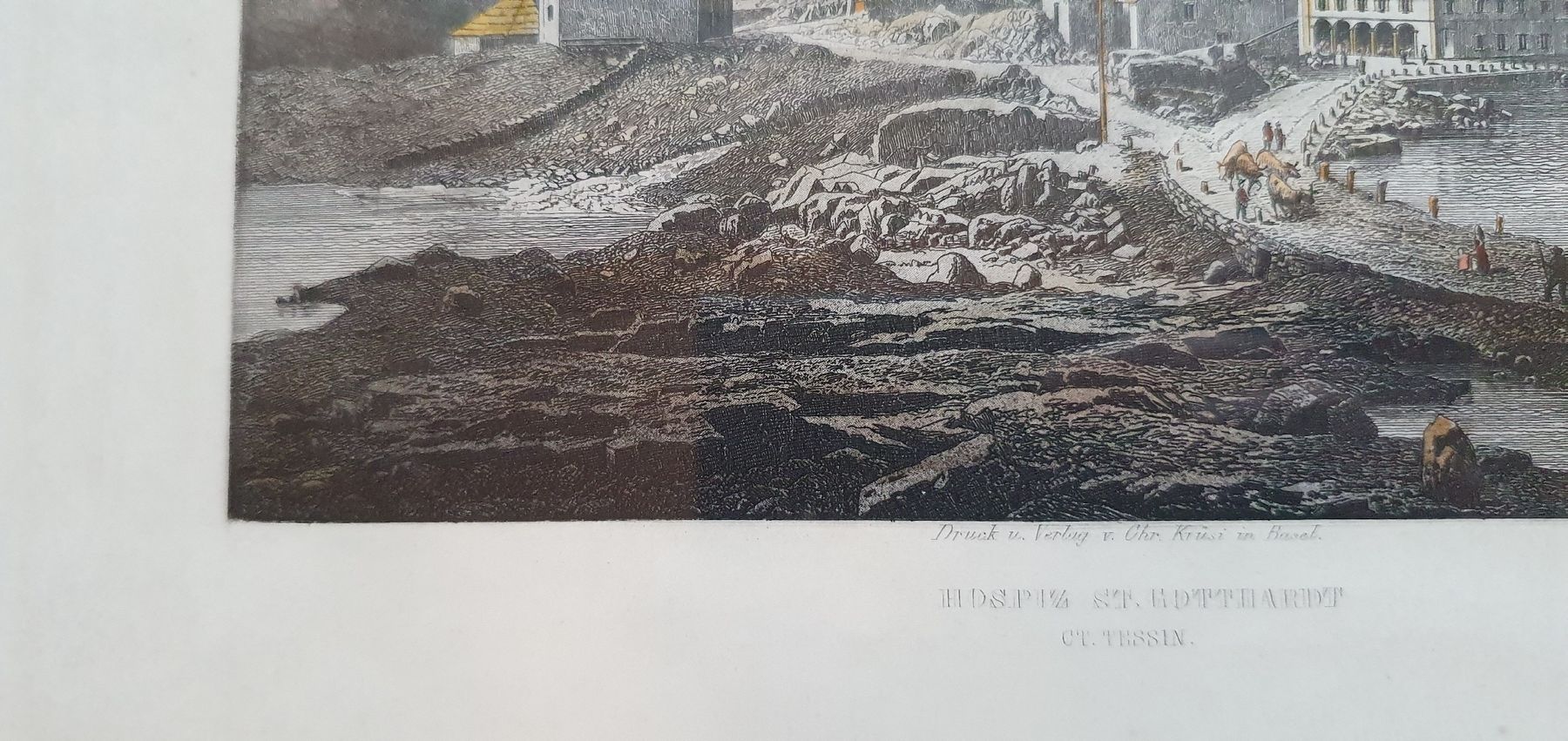 Incisioni: Bild - colorierter Stich - Hospiz St.Gotthard – Usato da Kreuzlingen venduto da Rschweiz1 3