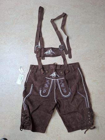 Coole, braune Stofflederhose Gr. L, Neu!