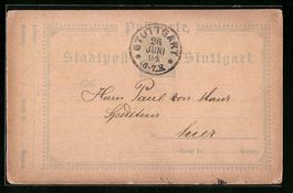 Stuttgart, 1894, Private Stadtpost, Post
