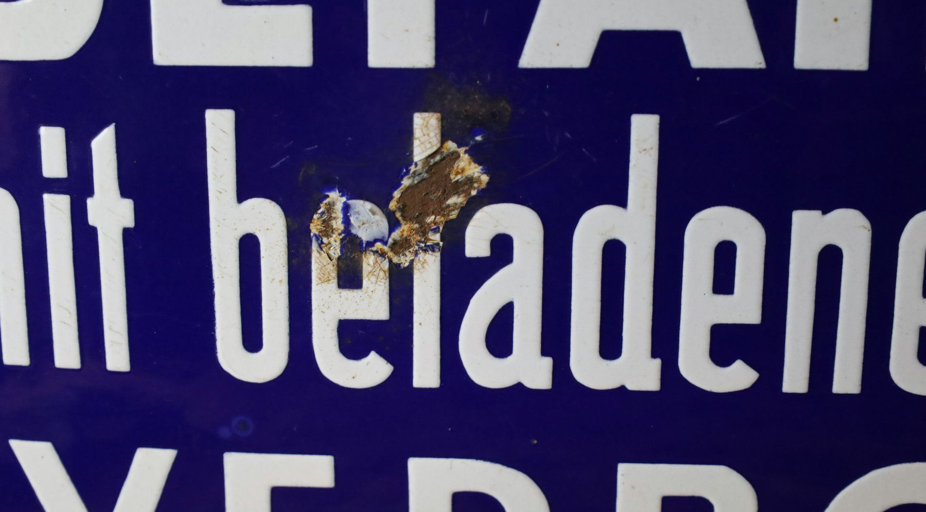 Insegne: Emailschild "Befahren mit beladenen Wagen verboten" – Usato da Birrwil venduto da brandschatz_birrwil 3