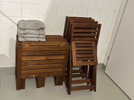 IKEA APPLARÖ Gartenset. Klapptisch inkl. 4 Stühle und Kissen