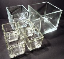 ✨ 6 Wunderschöne Teelichthalter quadratisch aus Glas 🌟💫