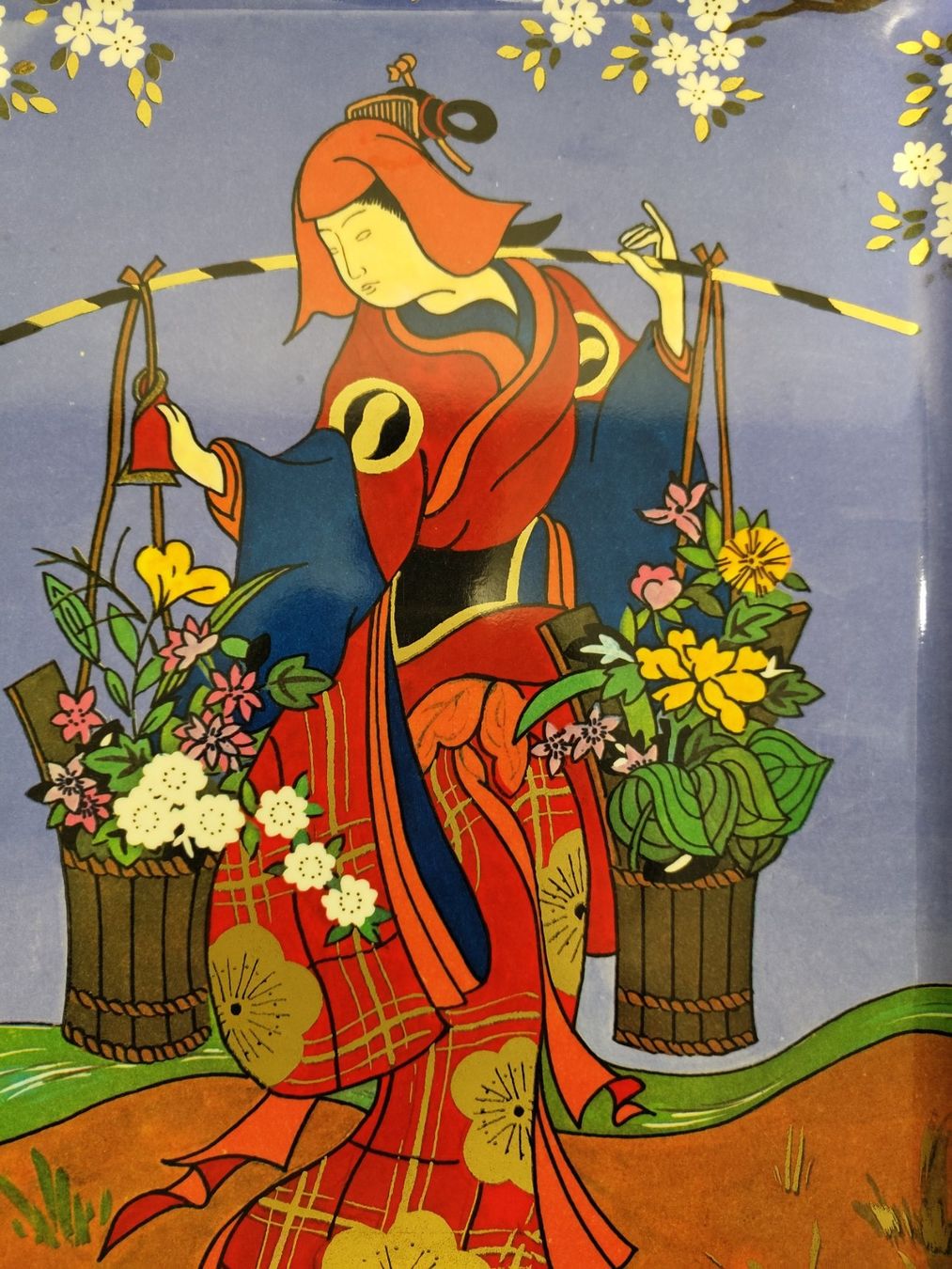 Piatti di portata: Wunderschönes Tablar Serviertablett mit Geisha Melamin – Usato da Zürich venduto da stylethequeen 1