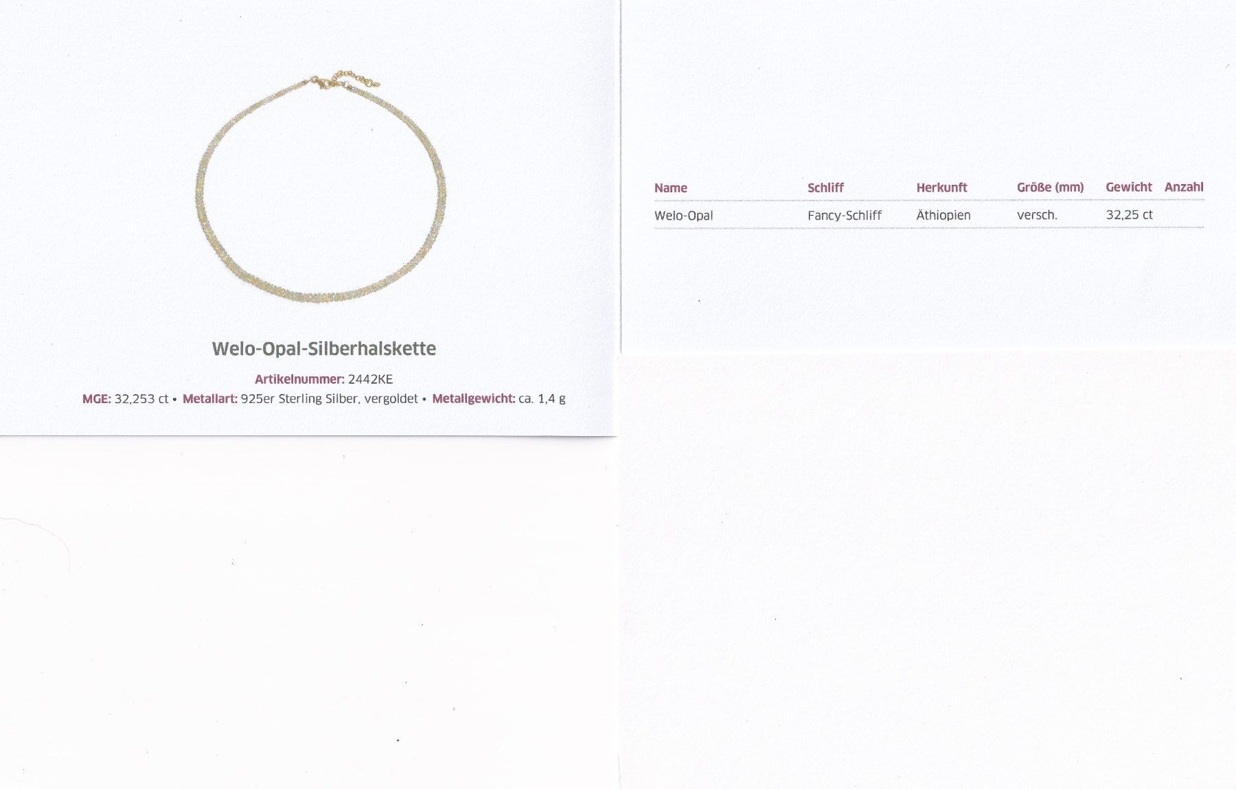 Catenine: Echtschmuck; Welo-Opal Halskette – Nuovo (secondo la descrizione) da Zuchwil venduto da maumauchi 1