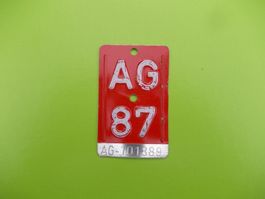 Velonummer / Fahrradnummer  AG 87