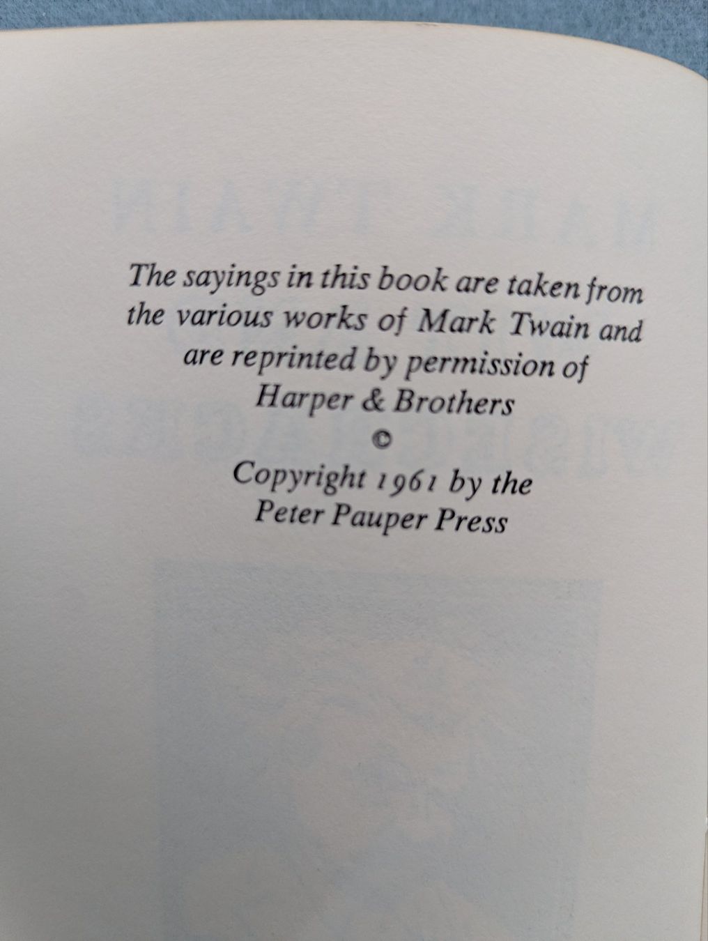 Bücher: Mark Twain Wit & Wisecracks, 1961 Peter Pauper Press – Gebraucht aus Goldingen von YouAreMySunshine 2