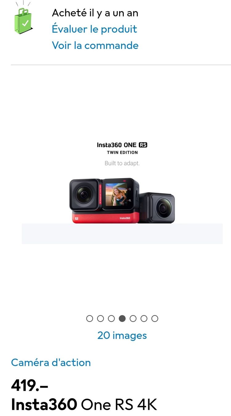 Insta360 Action Cam: Insta360 One RS 4K - Camera d'action comme neuve! – Neuf (Voir description) à Rotkreuz par SiSi-13 4