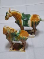 2 Keramik Pferde im Tang-Stil schöne  Farben