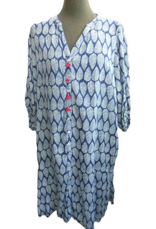 sMasse Gr. 48 bis 54 PAPRIKA längeres Kleid blau weiss