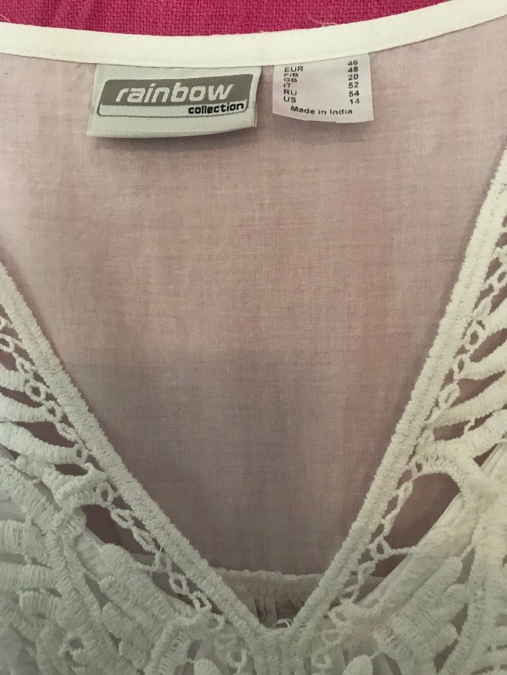 Camicette: Bonprix Bluse mit Spitze weiß Gr 46 Baumwolle – Usato da Nussbaumen AG venduto da brigitebardot 2