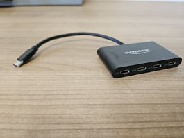 DELOCK USB-C Hub, 4 USB Ports, Top Zustand für Homeoffice