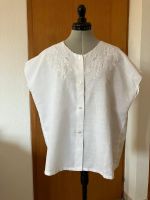 Hand-embroidered vintage linen blouse
