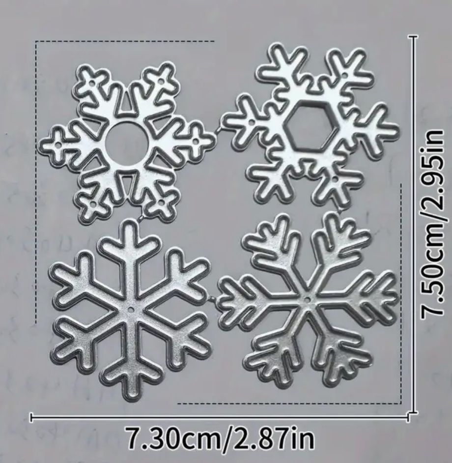 Sciablone: 4x Schneesterne / Schneeflocken  - Stanzschablone – Nuovo e nell'imballaggio originale da Frenkendorf venduto da jazzplatten 1