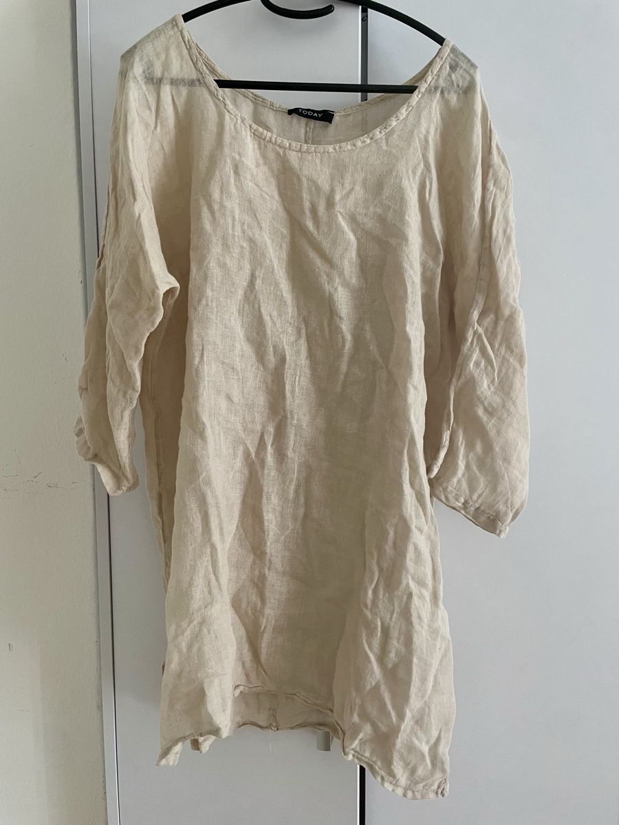 Vestiti: 100% Leinen Strandkleid/Kleid, beige, onesize – Usato da Zürich venduto da Carlajimena 3