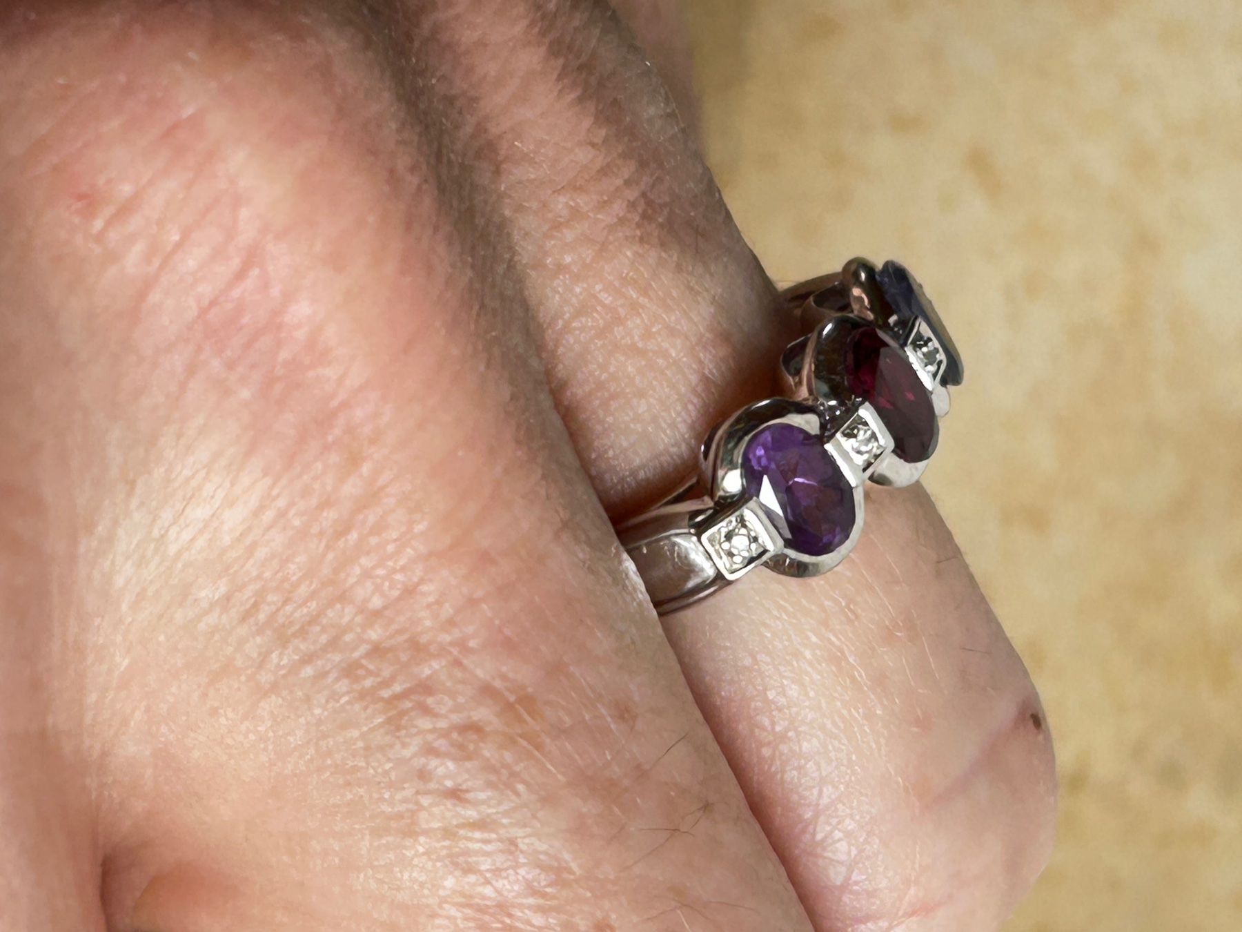 Ringe: Silber Ring 3 times violet – Gebraucht aus Dittingen von Bellevista 3
