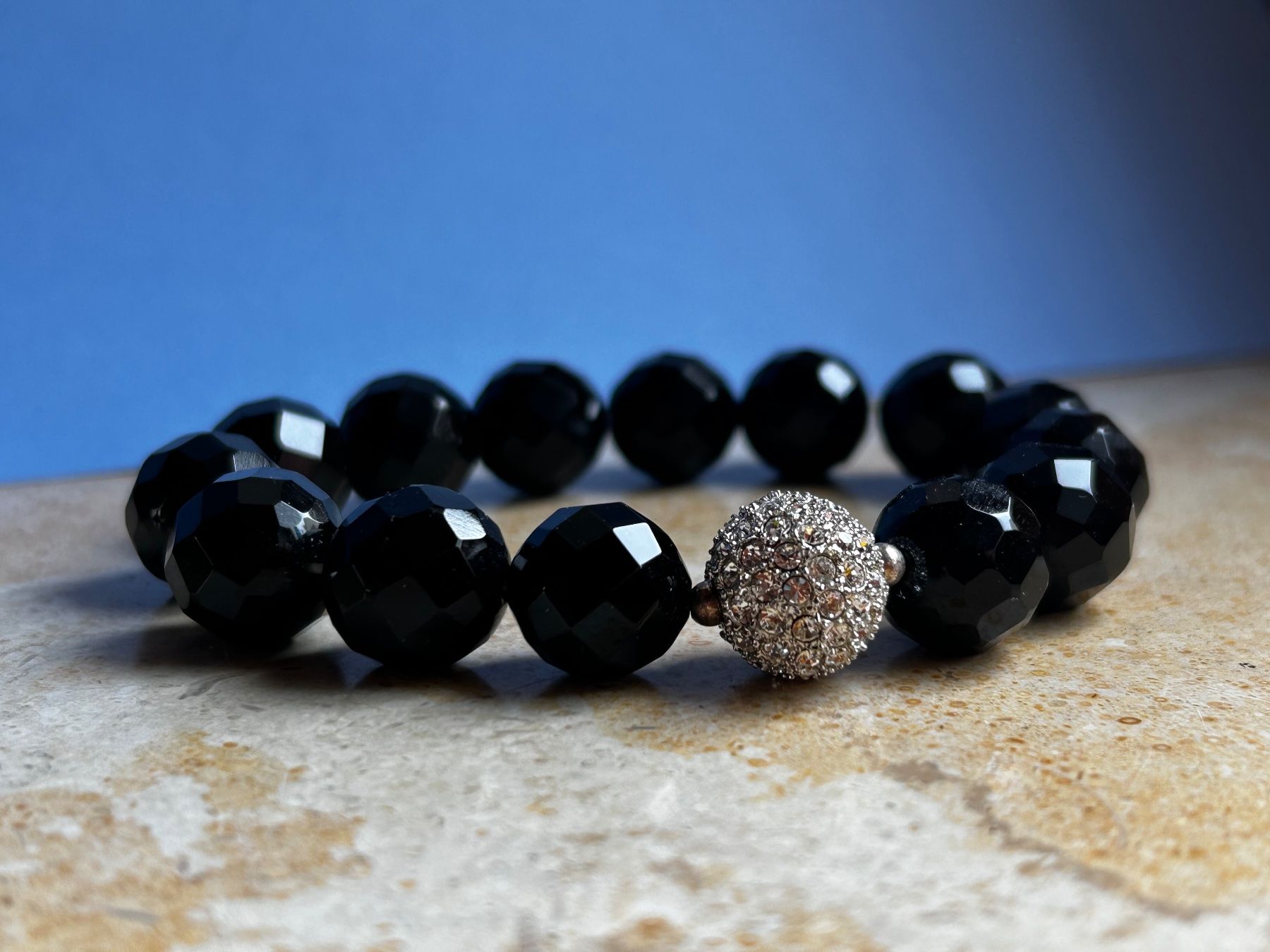 Bracciali & Braccialetti: Onyx Armband mit Glitzerten 20cm – Usato da Dittingen venduto da Bellevista 1