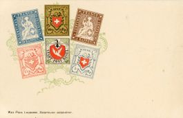 Schweiz  CH -  Briefmarken - Karte      ca. 1899