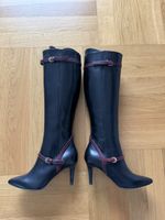 Elegante Damen Stiefel Leder schwarz, Grösse 36, Navyboot