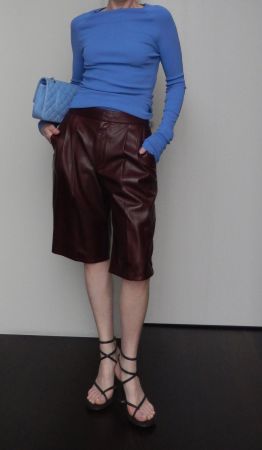 Orig. JIL SANDER Nappa Leder Bermudas Gr. 36