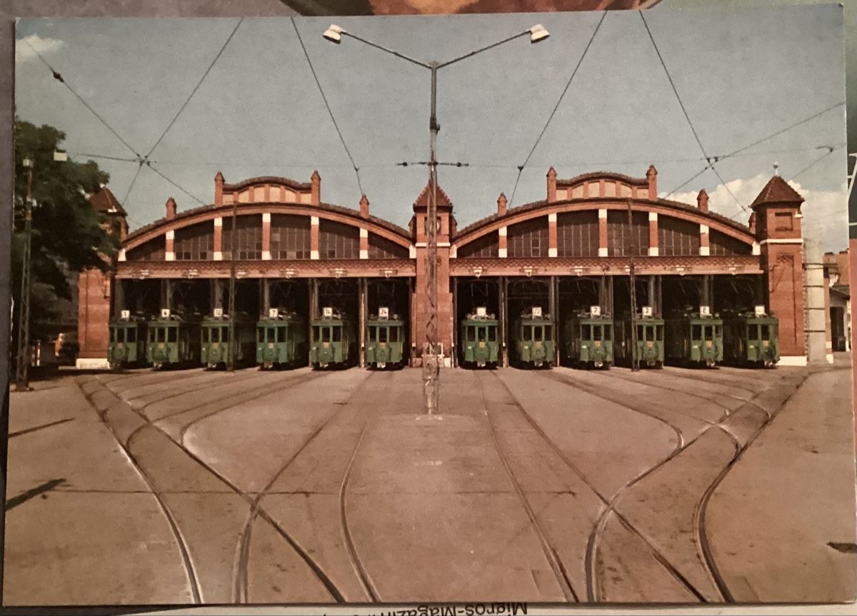 Cartoline postali: Basel, Tramdepot Wiesenpl. BVB 1978   0 – Usato da Reinach BL venduto da Linda013