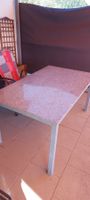Gartentisch Granitplatte Metallgestell 150x90cm guter Zus...