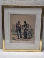 Lithografie Schweizerische Armee Infanterie Goldrahmen Top..