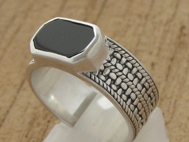 Anelli: Vintage Ring Silber 925 + CN Onyx  Gr. 58 – Usato da Ermatingen venduto da Decovin 2